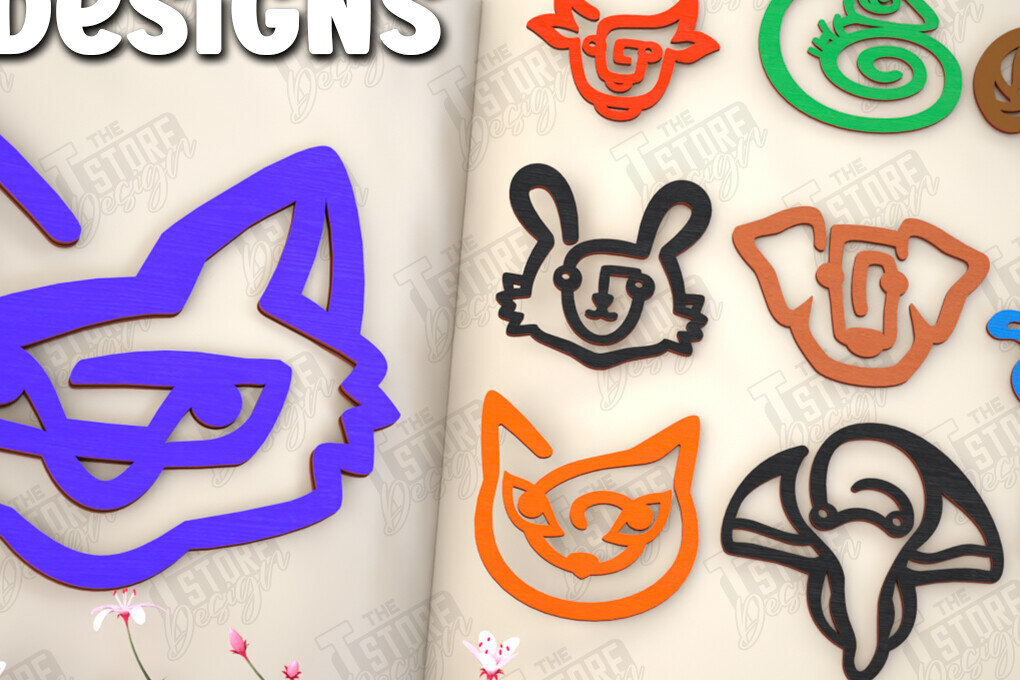 Σετ των 3 Intra απο ξύλο plywood 3mm-4mm πάχος σελιδοδεικτών ζώων | Κλιπ χαρτιού |CNC Δίασταση 15x15 cm INTRAFABR-116594705