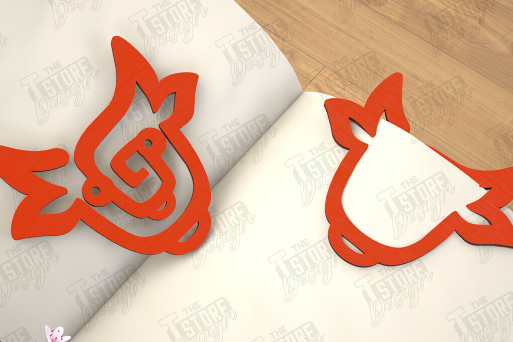 Σετ των 2 Intra απο ξύλο plywood 3mm-4mm πάχος Ζώα Σελιδοδείκτης |Κάτοχος σελίδας| Συνδετήρας Δίασταση 15x15 cm INTRAFABR-116594604