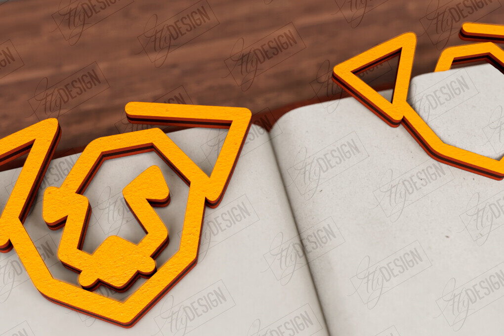 Σετ των 2 Intra απο ξύλο plywood 3mm-4mm πάχος Ζώα Σελιδοδείκτης |Κάτοχος σελίδας| Συνδετήρας Δίασταση 15x15 cm INTRAFABR-116599672