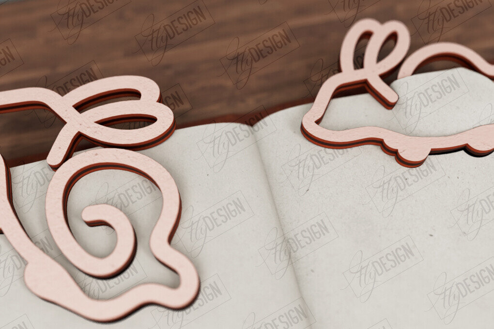 Σετ των 2 Intra απο ξύλο plywood 3mm-4mm πάχος Ζώα Σελιδοδείκτης |Κάτοχος σελίδας| Συνδετήρας Δίασταση 15x15 cm INTRAFABR-116599685