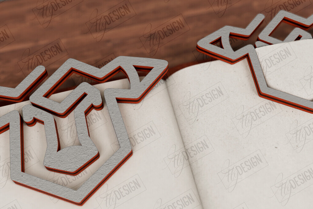 Σετ των 2 Intra απο ξύλο plywood 3mm-4mm πάχος Ζώα Σελιδοδείκτης |Κάτοχος σελίδας| Συνδετήρας Δίασταση 15x15 cm INTRAFABR-116599689