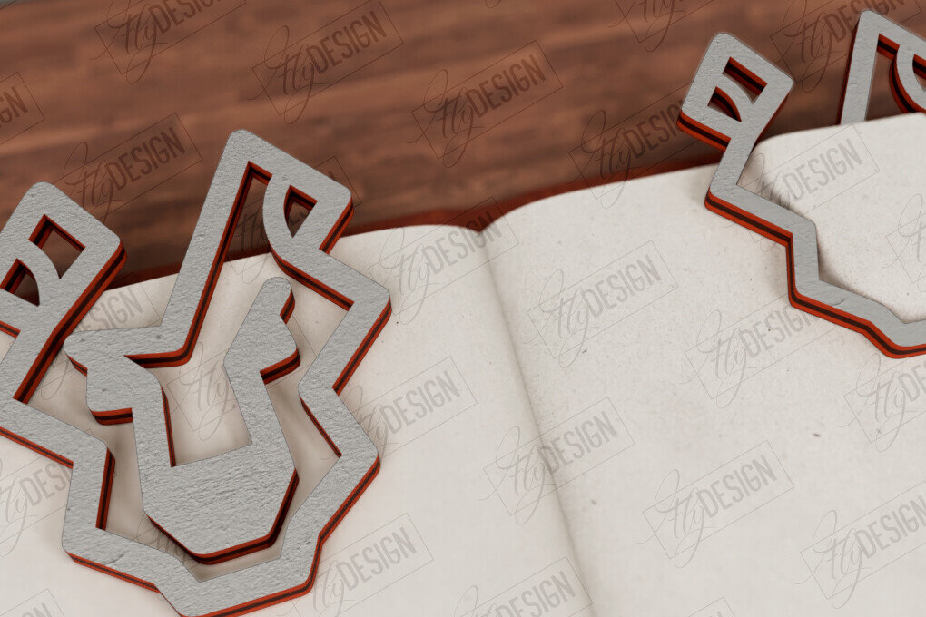 Σετ των 2 Intra απο ξύλο plywood 3mm-4mm πάχος Ζώα Σελιδοδείκτης |Κάτοχος σελίδας| Συνδετήρας Δίασταση 15x15 cm INTRAFABR-116599697