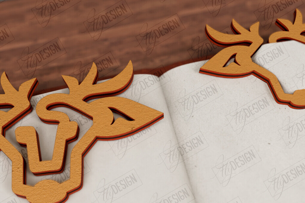 Σετ των 2 Intra απο ξύλο plywood 3mm-4mm πάχος Ζώα Σελιδοδείκτης |Κάτοχος σελίδας| Συνδετήρας Δίασταση 15x15 cm INTRAFABR-116599701