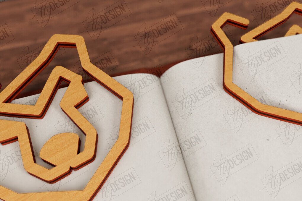 Σετ των 2 Intra απο ξύλο plywood 3mm-4mm πάχος Ζώα Σελιδοδείκτης |Κάτοχος σελίδας| Συνδετήρας Δίασταση 15x15 cm INTRAFABR-116599715