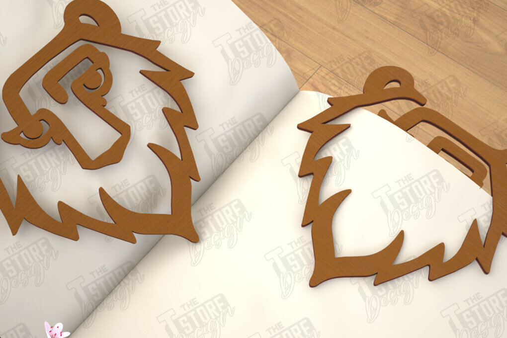 Σετ των 2 Intra απο ξύλο plywood 3mm-4mm πάχος Ζώα Σελιδοδείκτης |Κάτοχος σελίδας| Συνδετήρας Δίασταση 15x15 cm INTRAFABR-116594587