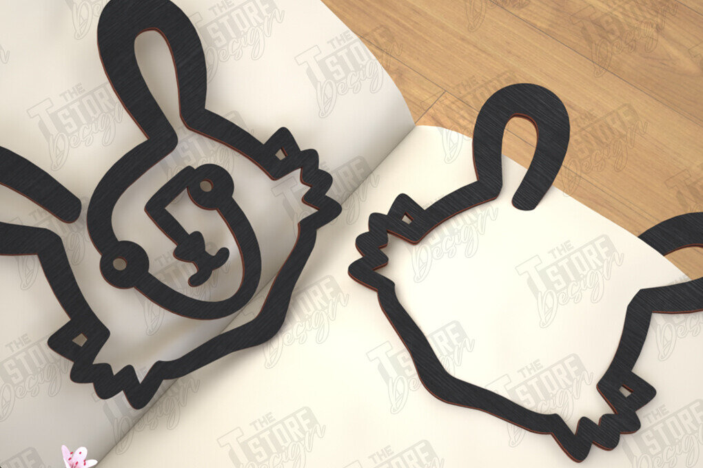 Σετ των 2 Intra απο ξύλο plywood 3mm-4mm πάχος Ζώα Σελιδοδείκτης |Κάτοχος σελίδας| Συνδετήρας Δίασταση 15x15 cm INTRAFABR-116594600