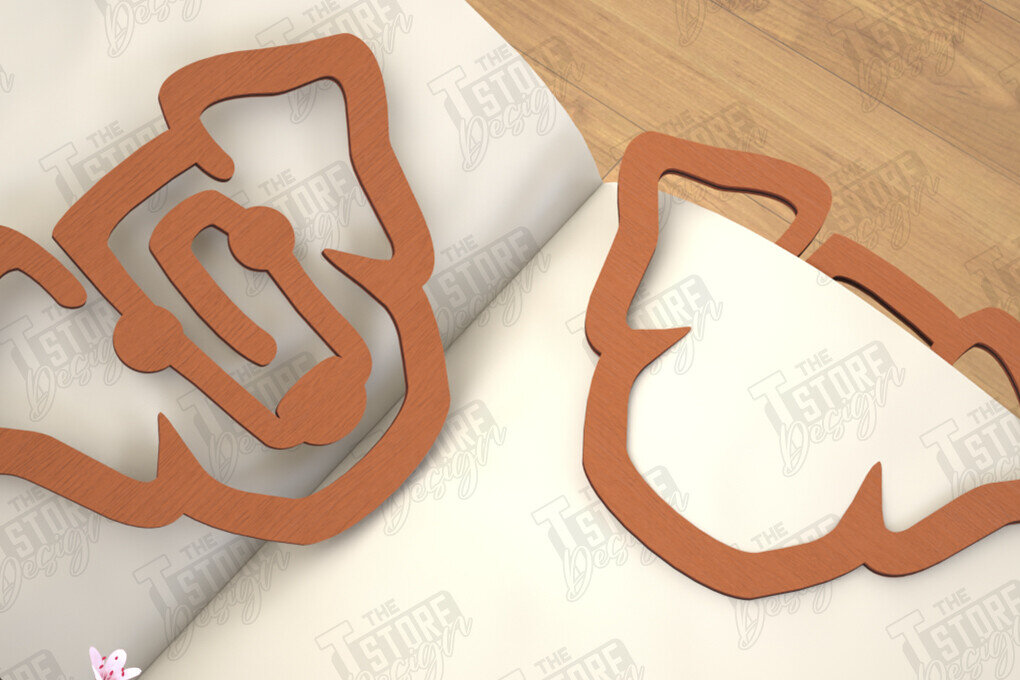 Σετ των 2 Intra απο ξύλο plywood 3mm-4mm πάχος Ζώα Σελιδοδείκτης |Κάτοχος σελίδας| Συνδετήρας Δίασταση 15x15 cm INTRAFABR-116594602