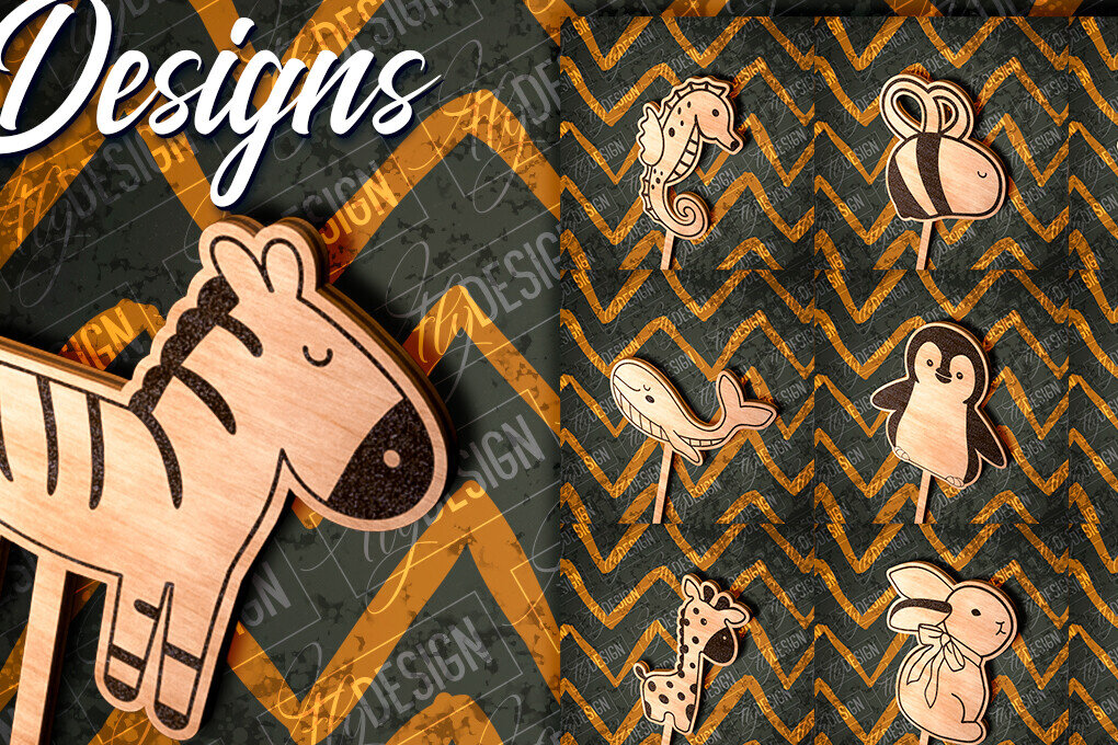 Intra απο ξύλο plywood 3mm-4mm πάχος Animals Cake Topper Σχέδιο Cut  Δίασταση 30x20 cm INTRAFABR-81268082