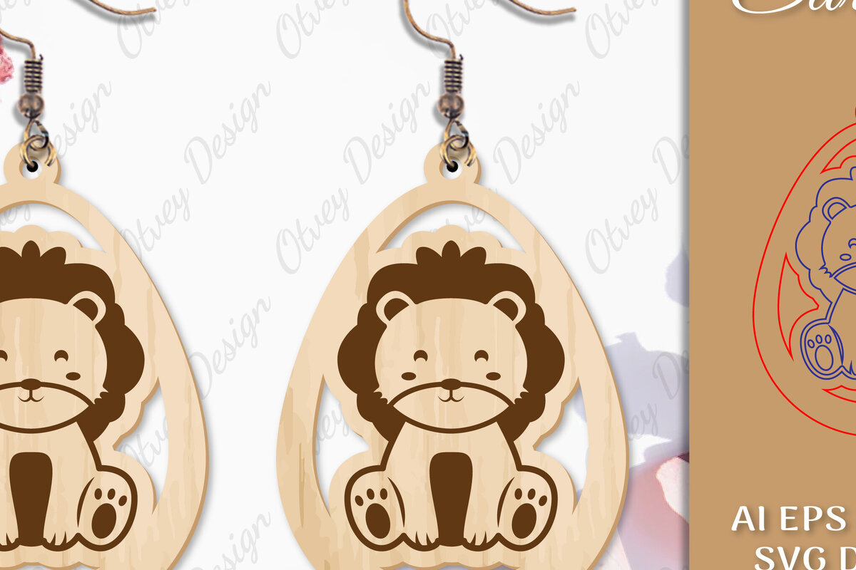 Σετ των 3 Intra απο ξύλο plywood 3mm-4mm πάχος Σκουλαρίκια ζώων Δίασταση 3x3 cm INTRAFABR-97802086