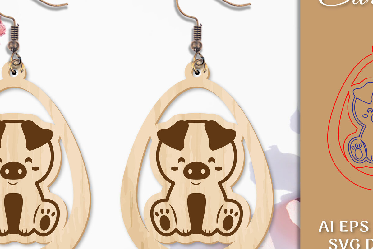 Σετ των 3 Intra απο ξύλο plywood 3mm-4mm πάχος Σκουλαρίκια ζώων Δίασταση 3x3 cm INTRAFABR-97802171