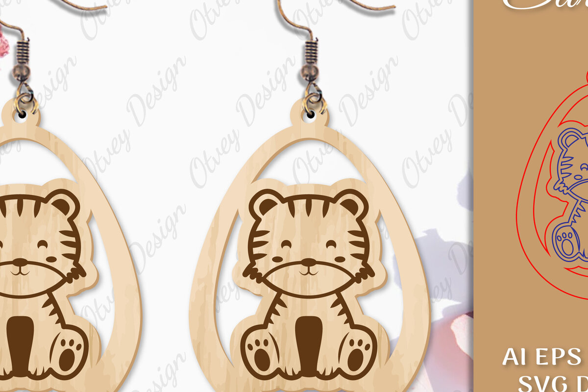 Σετ των 3 Intra απο ξύλο plywood 3mm-4mm πάχος Σκουλαρίκια ζώων Δίασταση 3x3 cm INTRAFABR-97802188