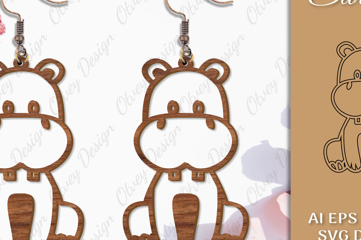 Σετ των 3 Intra απο ξύλο plywood 3mm-4mm πάχος Σκουλαρίκια ζώων Δίασταση 3x3 cm INTRAFABR-98640669