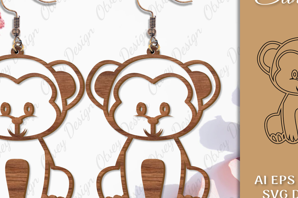 Σετ των 3 Intra απο ξύλο plywood 3mm-4mm πάχος Σκουλαρίκια ζώων Δίασταση 3x3 cm INTRAFABR-98640801