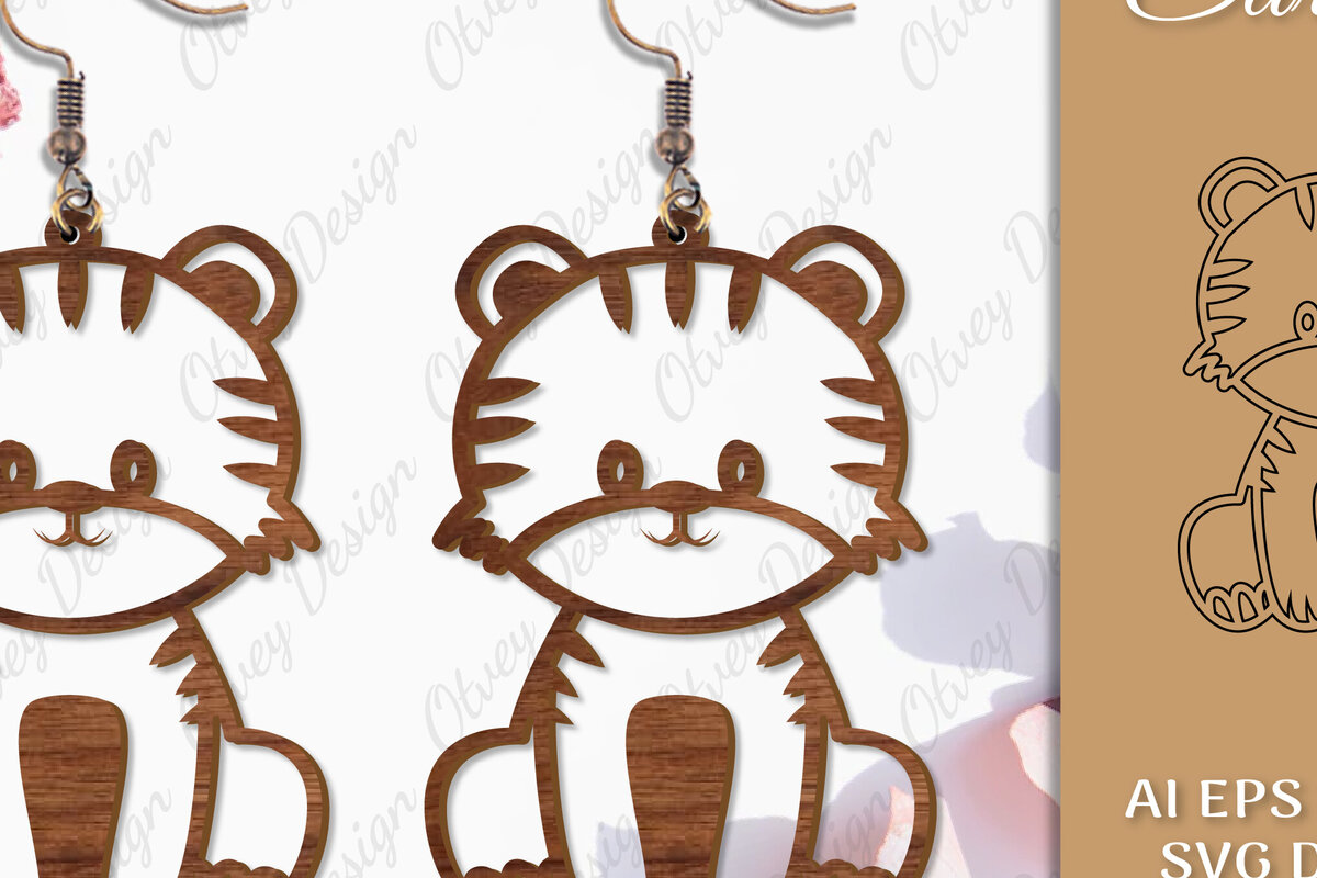 Σετ των 3 Intra απο ξύλο plywood 3mm-4mm πάχος Σκουλαρίκια ζώων Δίασταση 3x3 cm INTRAFABR-98640836