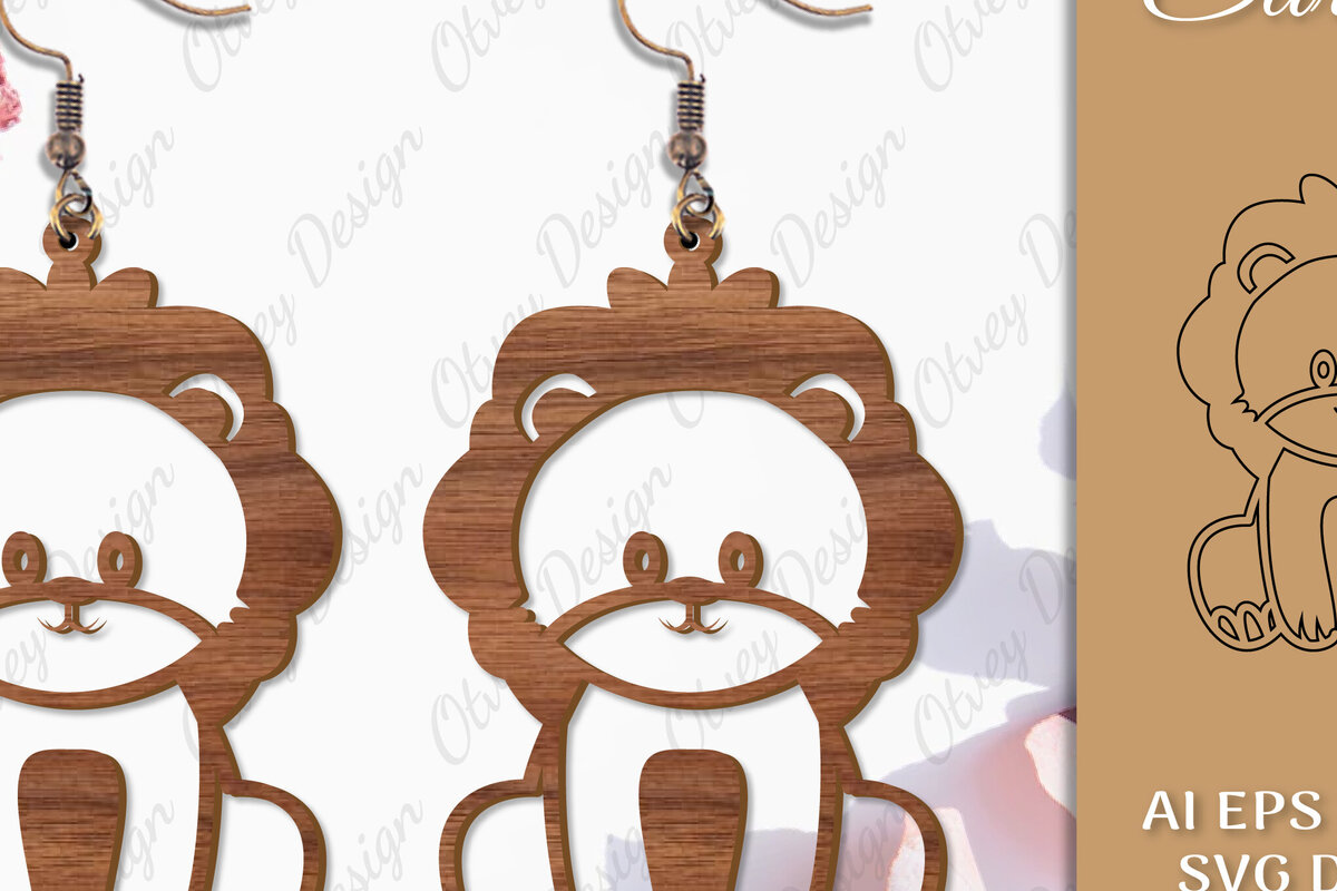 Σετ των 3 Intra απο ξύλο plywood 3mm-4mm πάχος Σκουλαρίκια ζώων Δίασταση 3x3 cm INTRAFABR-98640847