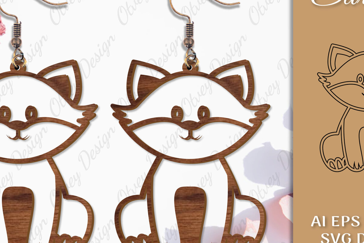 Σετ των 3 Intra απο ξύλο plywood 3mm-4mm πάχος Σκουλαρίκια ζώων Δίασταση 3x3 cm INTRAFABR-98640987