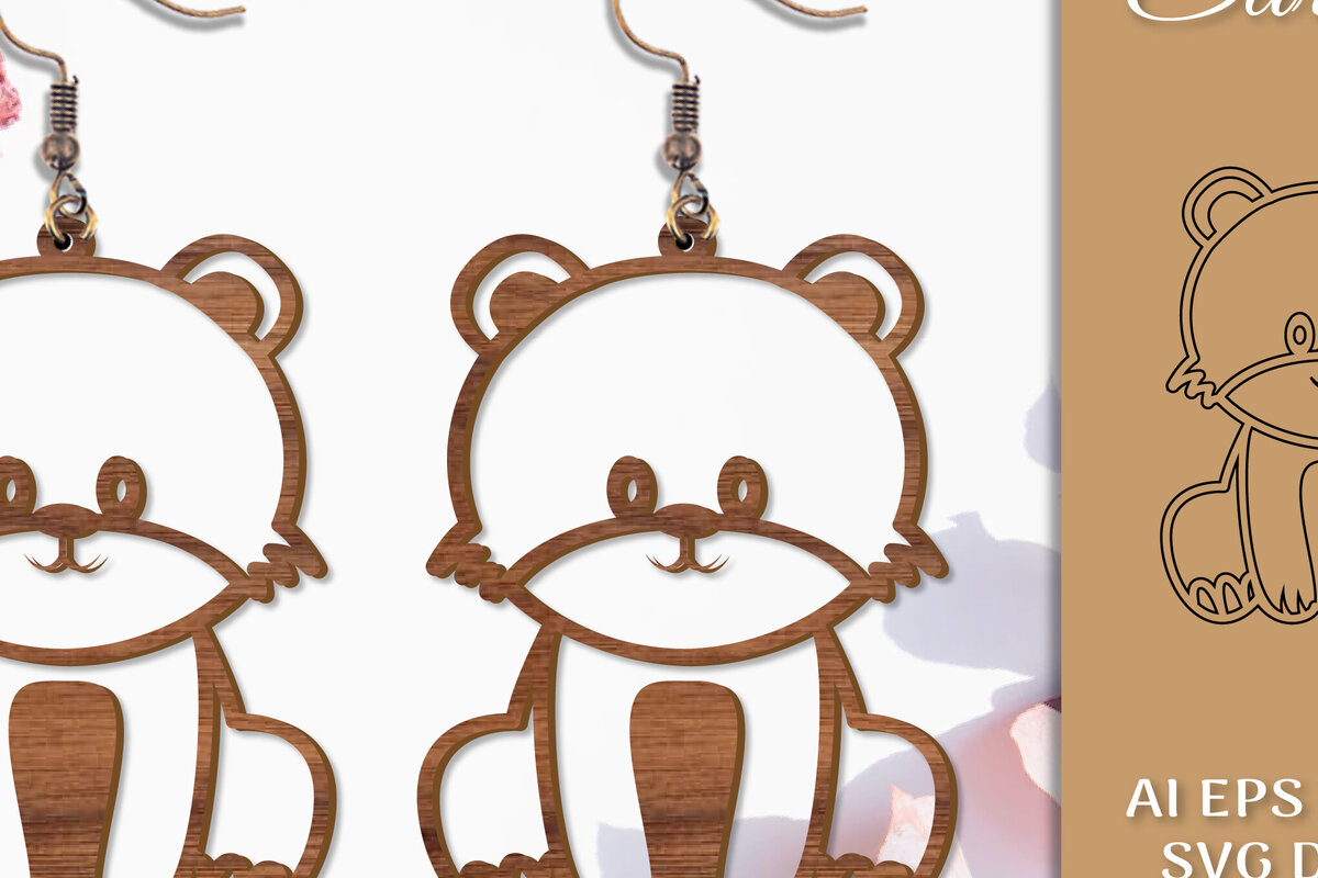 Σετ των 3 Intra απο ξύλο plywood 3mm-4mm πάχος Σκουλαρίκια ζώων Δίασταση 3x3 cm INTRAFABR-98641009