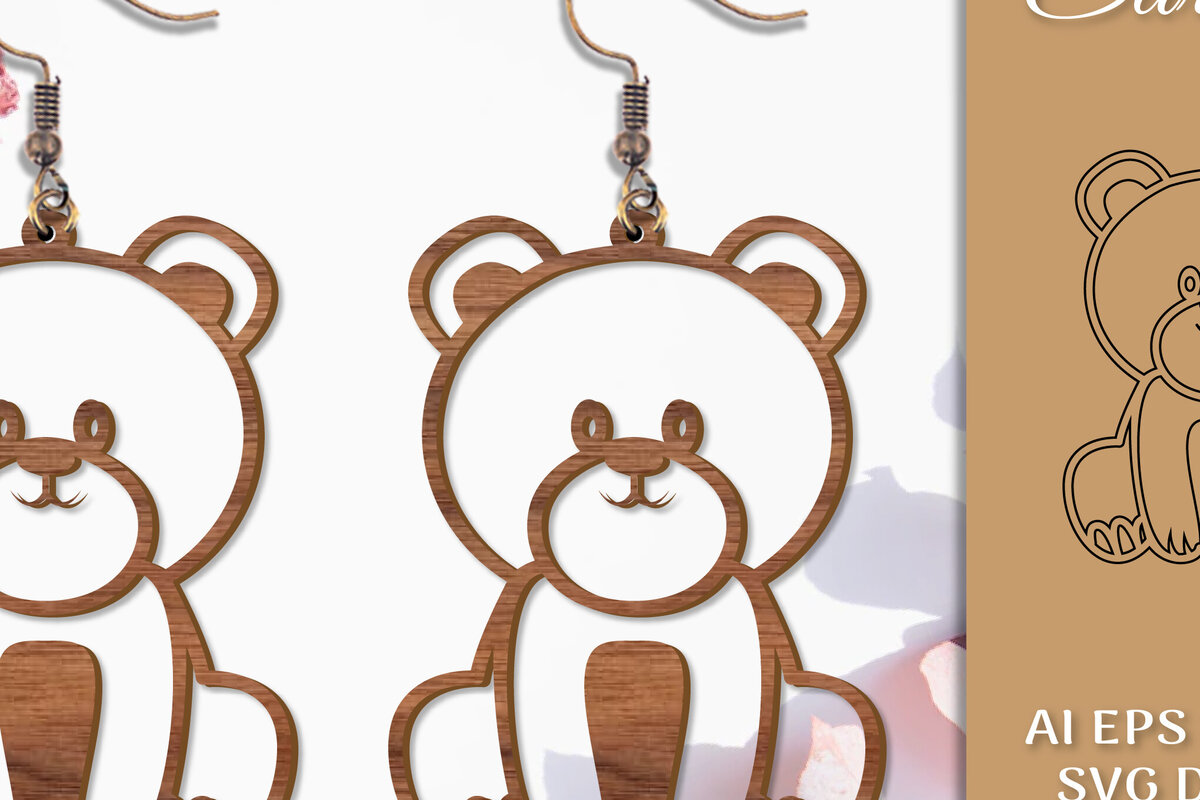 Σετ των 3 Intra απο ξύλο plywood 3mm-4mm πάχος Σκουλαρίκια ζώων Δίασταση 3x3 cm INTRAFABR-98641070