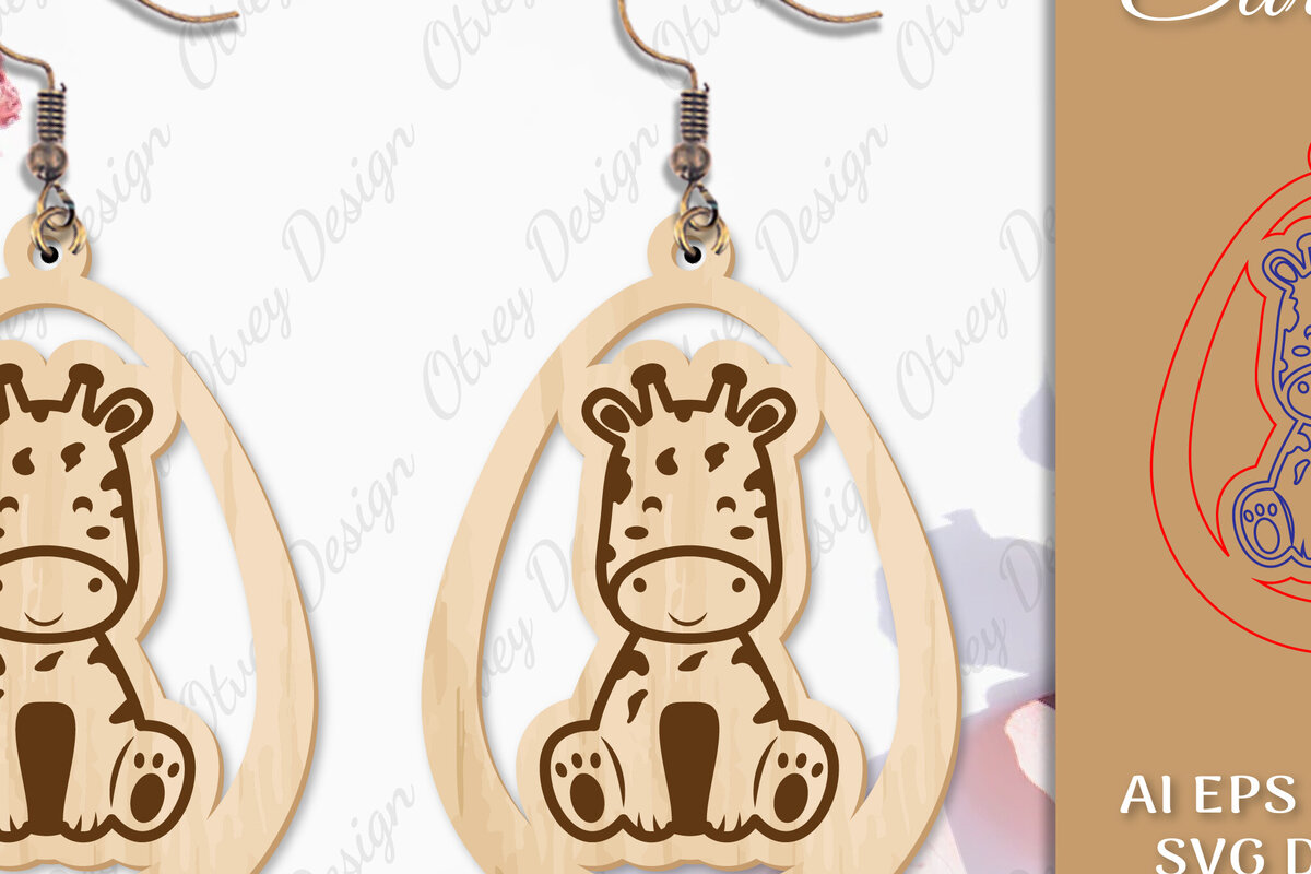 Σετ των 3 Intra απο ξύλο plywood 3mm-4mm πάχος Σκουλαρίκια ζώων Δίασταση 3x3 cm INTRAFABR-97802001