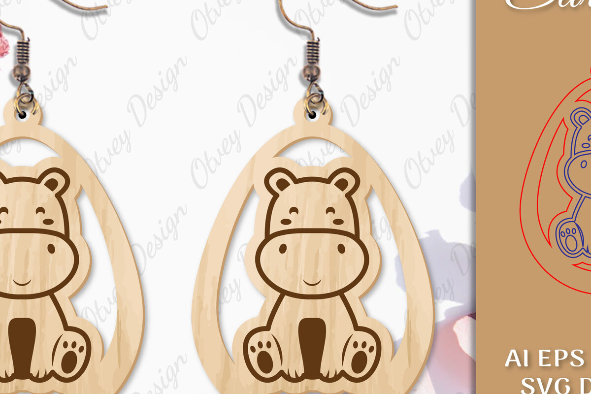 Σετ των 3 Intra απο ξύλο plywood 3mm-4mm πάχος Σκουλαρίκια ζώων Δίασταση 3x3 cm INTRAFABR-97802035