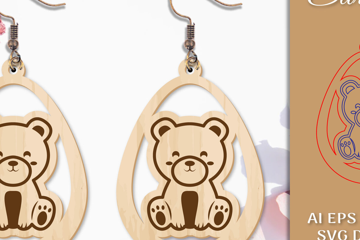 Σετ των 3 Intra απο ξύλο plywood 3mm-4mm πάχος Σκουλαρίκια ζώων Δίασταση 3x3 cm INTRAFABR-97801811