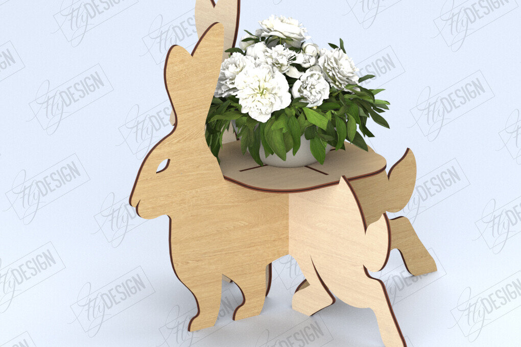 Intra απο ξύλο plywood 3mm-4mm πάχος Animals Flower Stand | Σχεδιασμός Κήπου|CNC Δίασταση 30x20 cm INTRAFABR-118285190