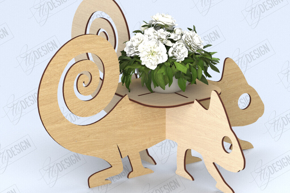 Intra απο ξύλο plywood 3mm-4mm πάχος Animals Flower Stand | Σχεδιασμός Κήπου|CNC Δίασταση 30x20 cm INTRAFABR-118285193