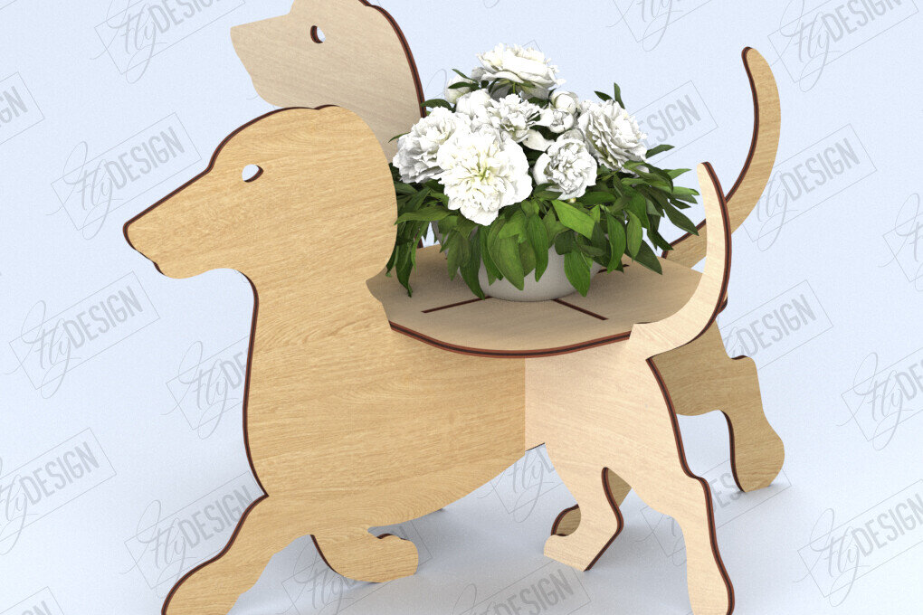 Intra απο ξύλο plywood 3mm-4mm πάχος Animals Flower Stand | Σχεδιασμός Κήπου|CNC Δίασταση 30x20 cm INTRAFABR-118285196