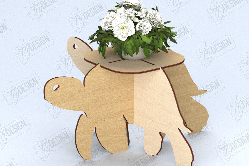 Intra απο ξύλο plywood 3mm-4mm πάχος Animals Flower Stand | Σχεδιασμός Κήπου|CNC Δίασταση 30x20 cm INTRAFABR-118285199
