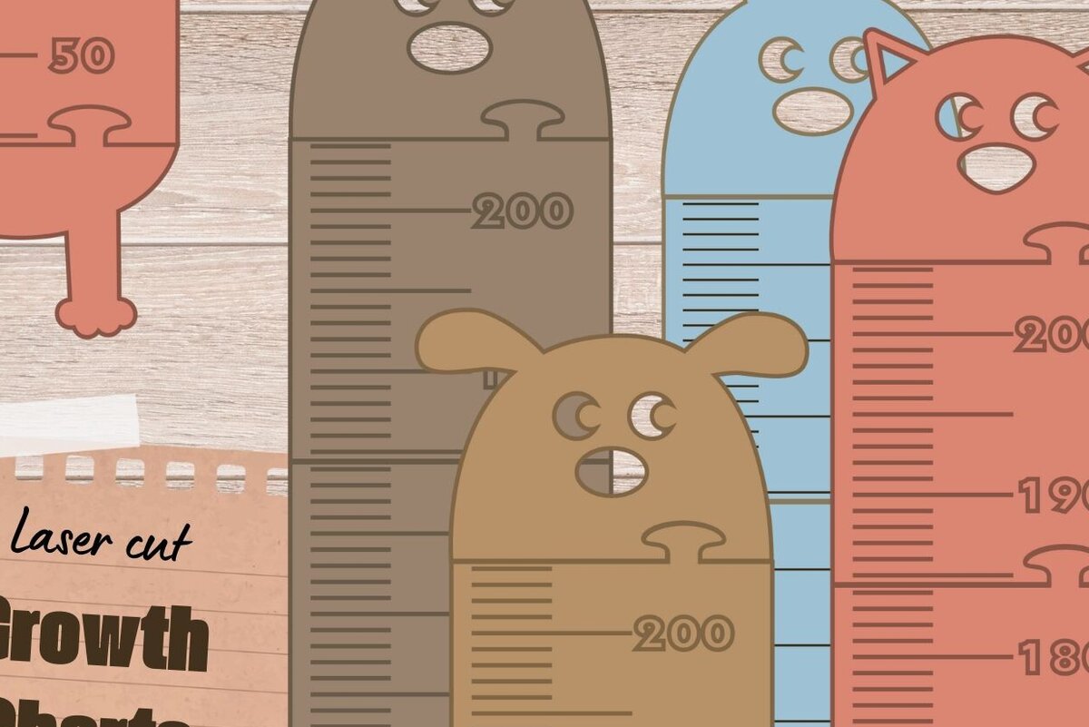 Intra απο ξύλο plywood 3mm-4mm πάχος διαγραμμάτων ανάπτυξης ύψους ζώων Δίασταση 30x20 cm INTRAFABR-86452262