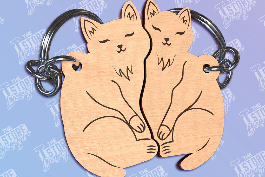 Σετ των 3 Intra απο ξύλο plywood 3mm-4mm πάχος Ζευγάρι Μπρελόκ Ζευγάρι Σχέδιο κοπής με λέιζερ Δίασταση 6x6 cm INTRAFABR-96297946