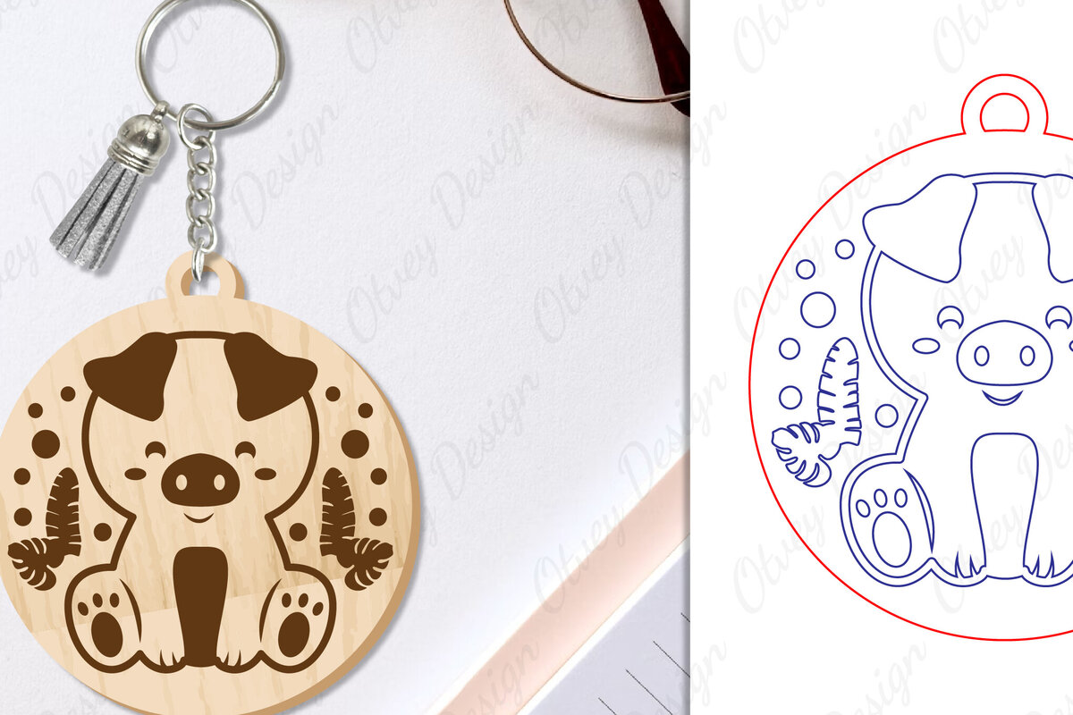 Σετ των 3 Intra απο ξύλο plywood 3mm-4mm πάχος Μπρελόκ Ζώων Δίασταση 6x6 cm INTRAFABR-97698967