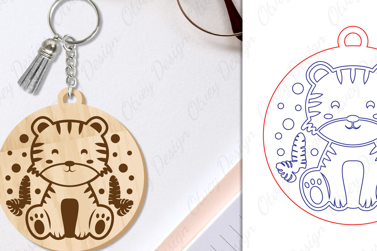 Σετ των 3 Intra απο ξύλο plywood 3mm-4mm πάχος Μπρελόκ Ζώων Δίασταση 6x6 cm INTRAFABR-97699004