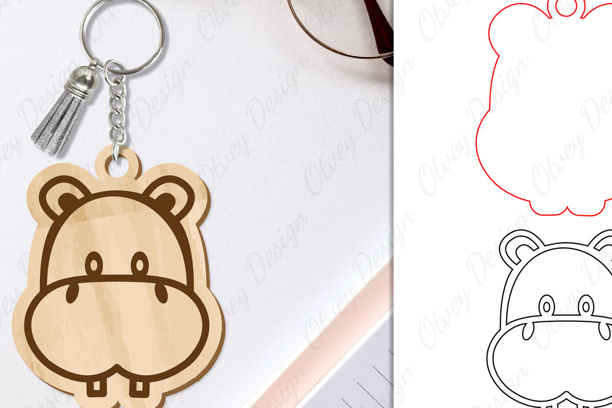 Σετ των 3 Intra απο ξύλο plywood 3mm-4mm πάχος Μπρελόκ Ζώων Δίασταση 6x6 cm INTRAFABR-98641663