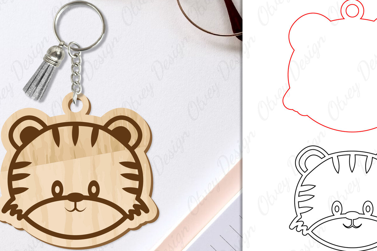 Σετ των 3 Intra απο ξύλο plywood 3mm-4mm πάχος Μπρελόκ Ζώων Δίασταση 6x6 cm INTRAFABR-98641774