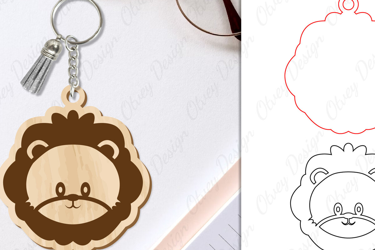 Σετ των 3 Intra απο ξύλο plywood 3mm-4mm πάχος Μπρελόκ Ζώων Δίασταση 6x6 cm INTRAFABR-98641787