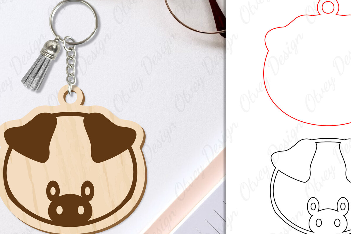 Σετ των 3 Intra απο ξύλο plywood 3mm-4mm πάχος Μπρελόκ Ζώων Δίασταση 6x6 cm INTRAFABR-98641971