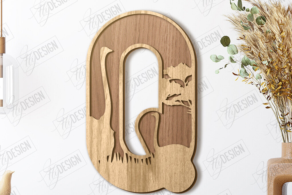 Σετ των 3 Intra απο ξύλο plywood 3mm-4mm πάχος Γράμματα ζώων | Αλφάβητο Δίασταση 15x15 cm INTRAFABR-121356513