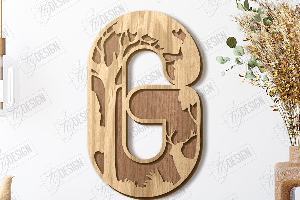 Σετ των 2 Intra απο ξύλο plywood 3mm-4mm πάχος Ζώα Γράμματα | Αλφάβητο |CNC Δίασταση 15x15 cm INTRAFABR-121126768