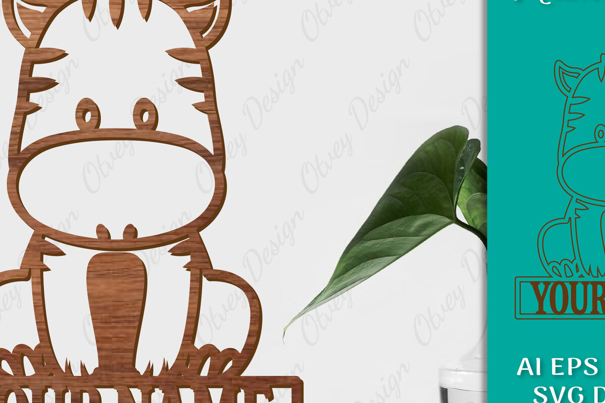 Intra απο ξύλο plywood 3mm-4mm πάχος Πρότυπο κοπής με λέιζερ σημάδι ονόματος ζώων Δίασταση 30x20 cm INTRAFABR-98078152