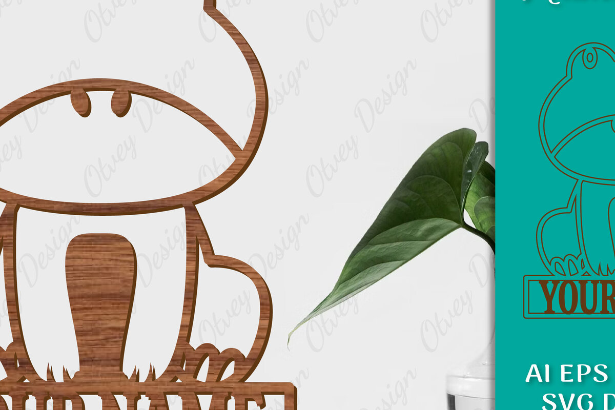 Intra απο ξύλο plywood 3mm-4mm πάχος Πρότυπο κοπής με λέιζερ σημάδι ονόματος ζώων Δίασταση 30x20 cm INTRAFABR-98078578