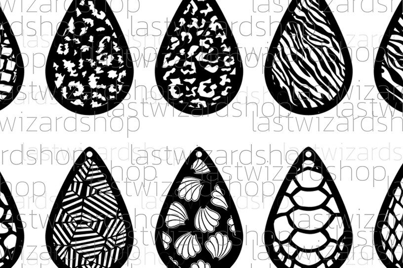 Σετ των 3 Intra απο ξύλο plywood 3mm-4mm πάχος Animals Prints Earrings , Animal Skin Δίασταση 3x3 cm INTRAFABR-25318109