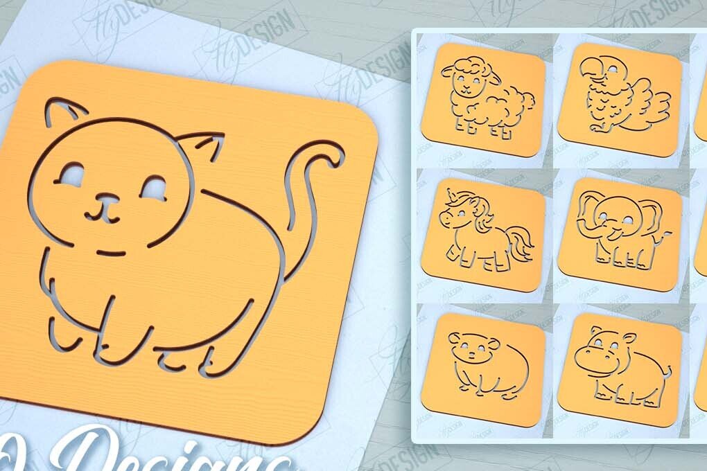 Σετ των 2 Intra απο ξύλο plywood 3mm-4mm πάχος Δέσμη κοπής με λέιζερ σανίδα ανίχνευσης ζώων Δίασταση 15x15 cm INTRAFABR-98131937