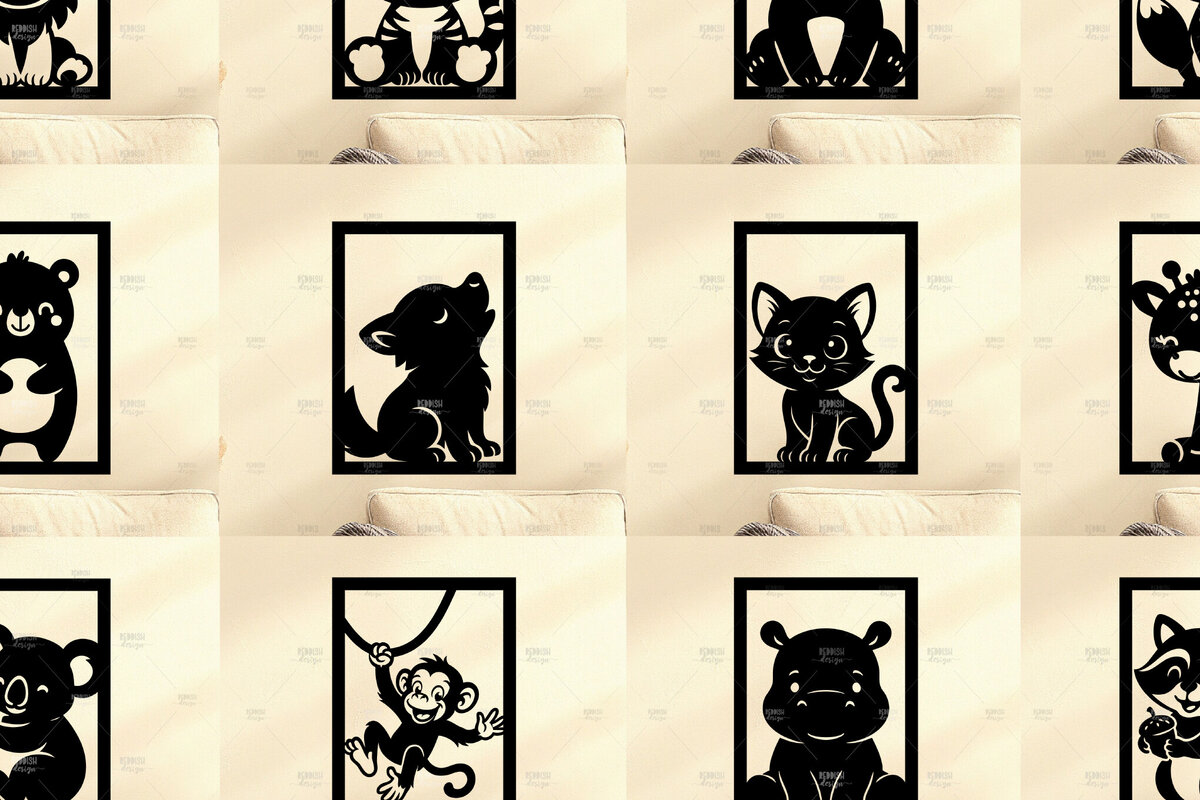 Intra απο ξύλο plywood 3mm-4mm πάχος Animals Wall Art για Νηπιαγωγείο Δίασταση 40x40 cm INTRAFABR-123564128