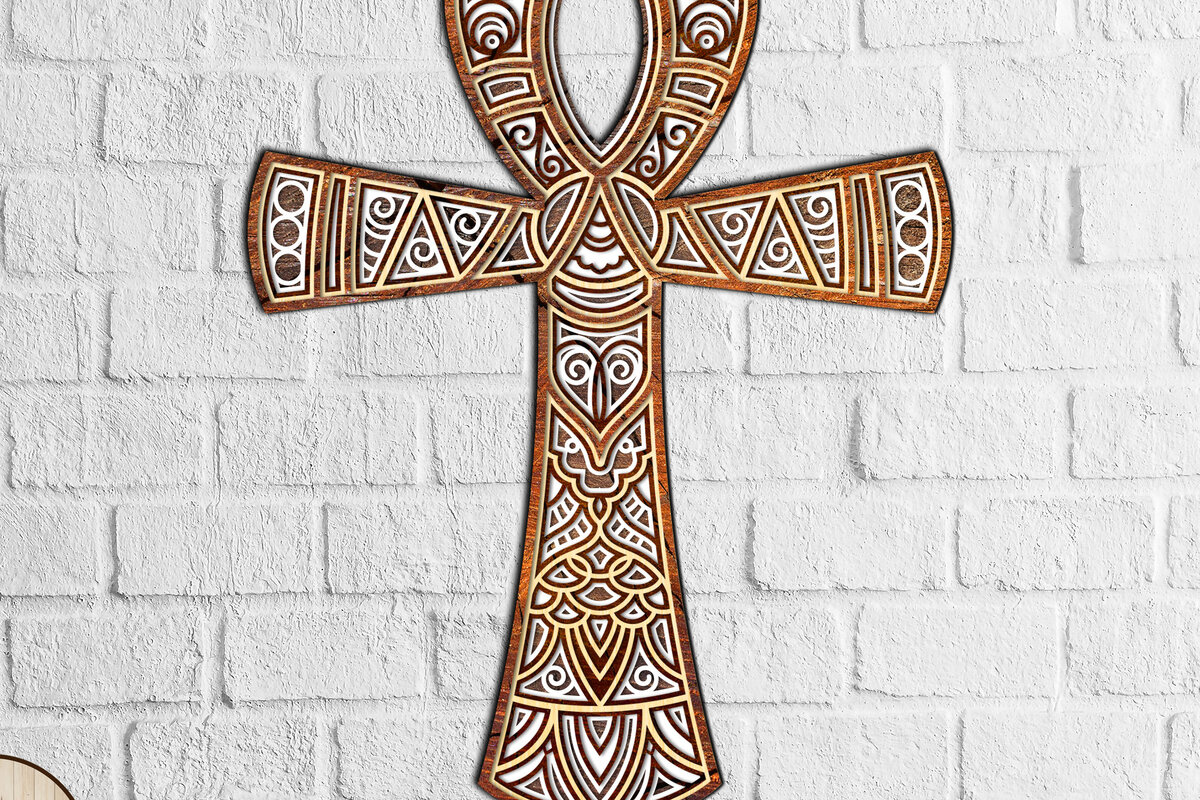 Intra απο ξύλο plywood 3mm-4mm πάχος ANKH Multilayer , Mandala Δίασταση 30x30 cm INTRAFABR-11831157