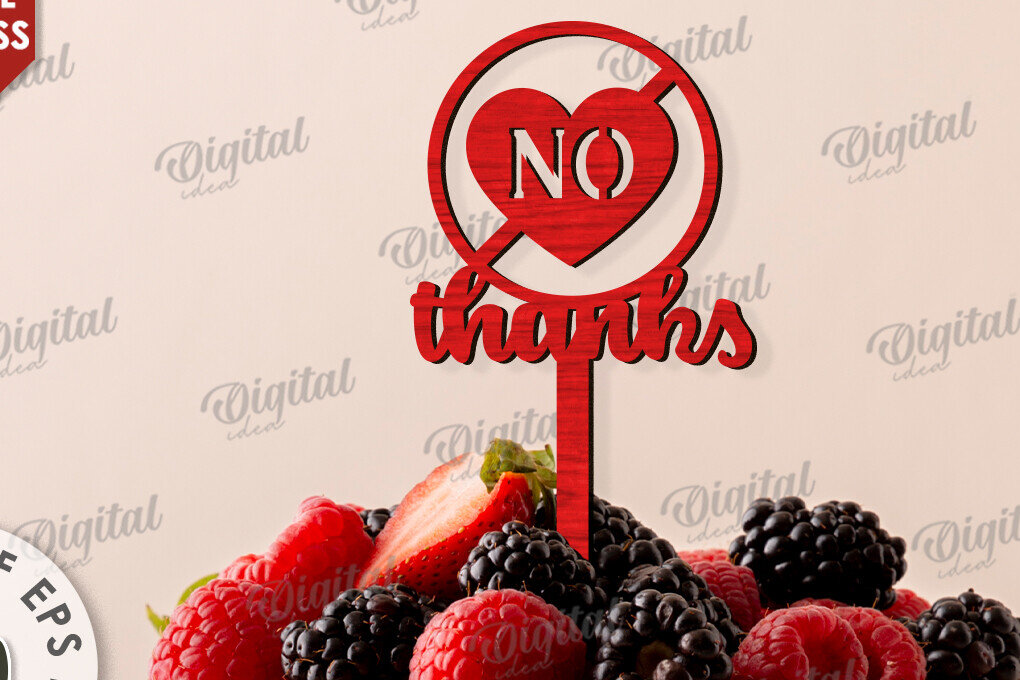 Σετ των 2 Intra απο ξύλο plywood 3mm-4mm πάχος Anti Valentines Cake Topper  Δίασταση 15x15 cm INTRAFABR-111280368