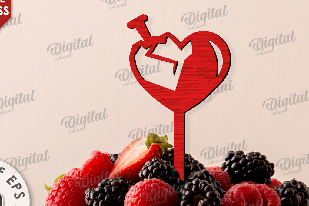 Σετ των 2 Intra απο ξύλο plywood 3mm-4mm πάχος Anti Valentines Cake Topper  Δίασταση 15x15 cm INTRAFABR-111280419