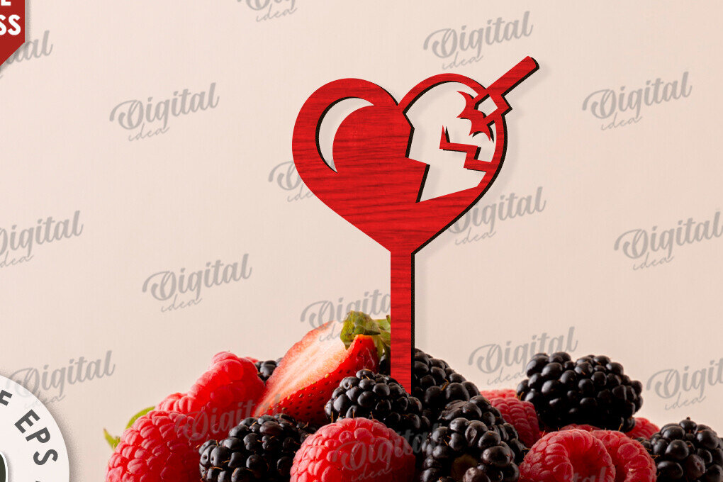 Σετ των 2 Intra απο ξύλο plywood 3mm-4mm πάχος Anti Valentines Cake Topper  Δίασταση 15x15 cm INTRAFABR-111280494