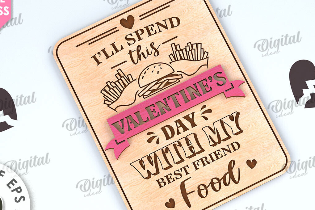 Σετ των 2 Intra απο ξύλο plywood 3mm-4mm πάχος Κάρτα για την ημέρα του Αγίου Βαλεντίνου Κόψιμο με λέιζερ Δίασταση 15x15 cm INTRAFABR-112092724