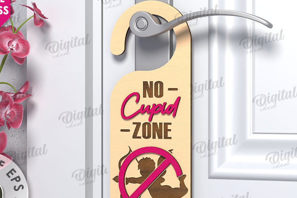 Σετ των 2 Intra απο ξύλο plywood 3mm-4mm πάχος Κρεμάστρα πόρτας κατά του Αγίου Βαλεντίνου  Δίασταση 15x15 cm INTRAFABR-112232083